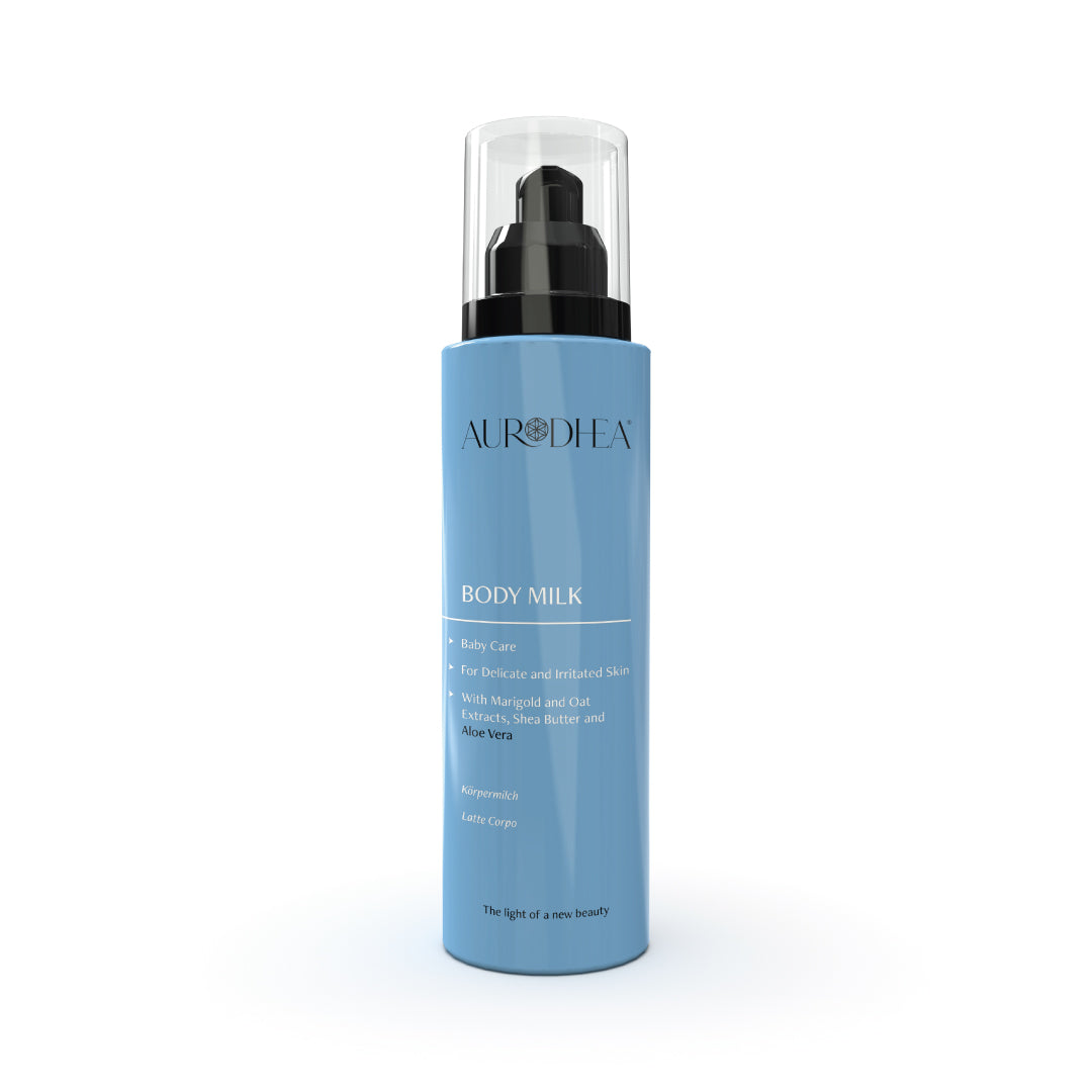BB03B Baby Körpermilch 150 ml | Angereichert mit Aloe Vera, Sheabutter, Hafer- & Ringelblumenextrakt