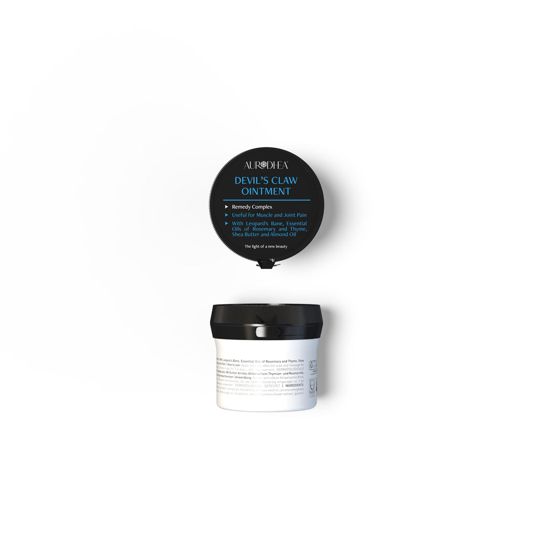 AD01B Salbe mit Teufelskralle 150 ml - 50 ml | Angereichert mit Echter Arnika, ätherischem Thymian- und Rosmarinöl, Sheabutter & Mand