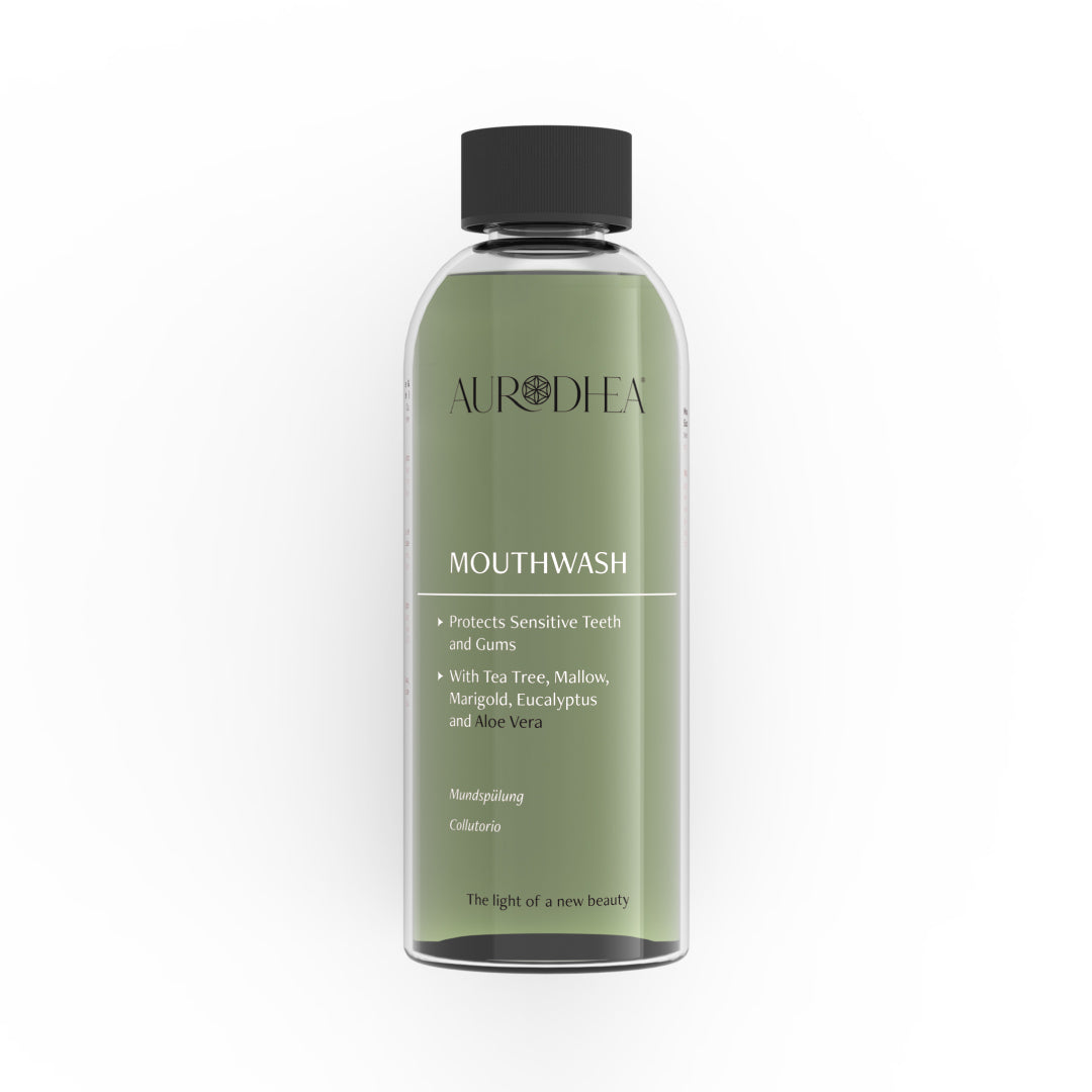 AL03B Mundspülung mit Aloe Vera 250 ml - 80 ml | Angereichert mit Teebaumöl, Malve, Ringelblume & Eukalyptus